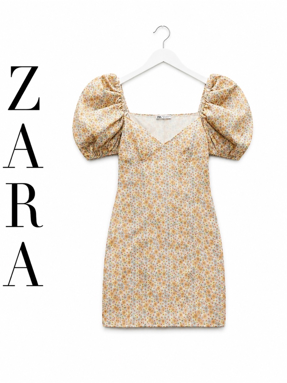 Zara Vintage-Inspired Floral Dress | Puff Sleeves | Size L